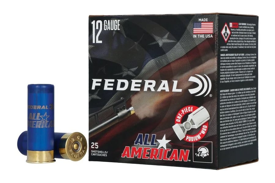 FEDERAL AMMUNITION 12 Gauge 2-3/4 Inch 1-1/8 oz 7.5 Shot All American 25/Box